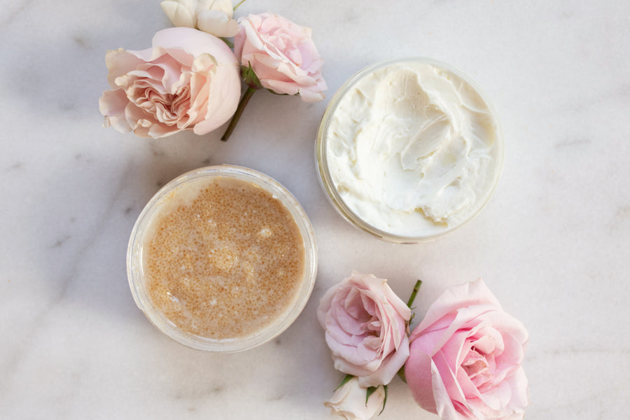 Discover the Secret to Preventing Stretch Marks with Our Duo Body Scrub & Body Butter