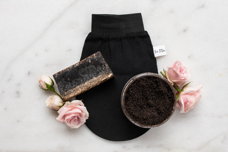 The Ultimate Solution for Fighting Cellulite: Introducing our Cellulite Soap, Scrub & Glove Trio